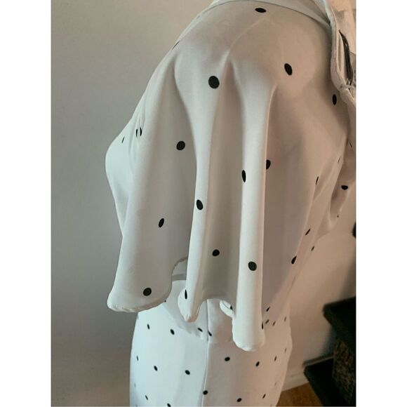 H&M white pokedot  dress size 4 - Picture 4 of 5